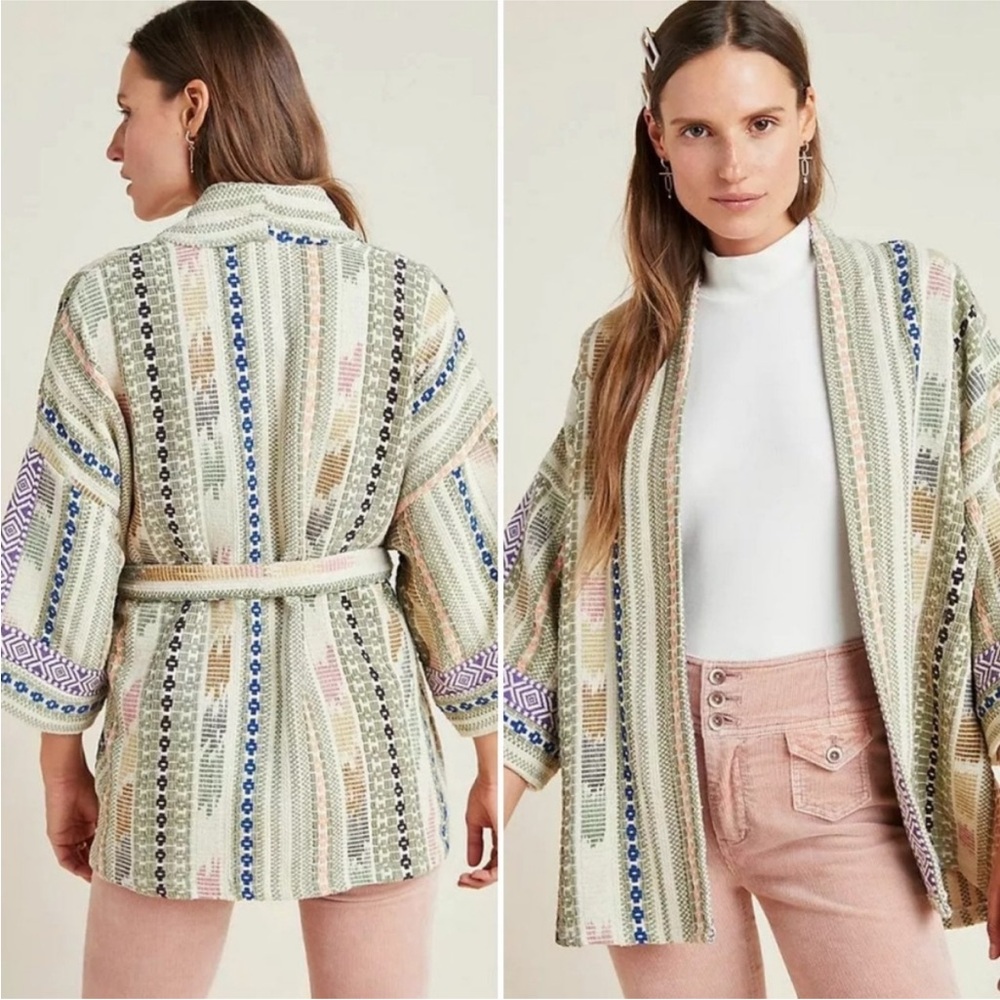 Anthro Anderson & Lauth Mattia Woven Kimono 100% cotton ~ Coachella festival